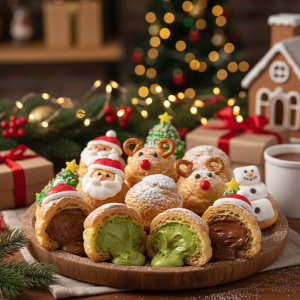 Christmas Cream Puff Platter